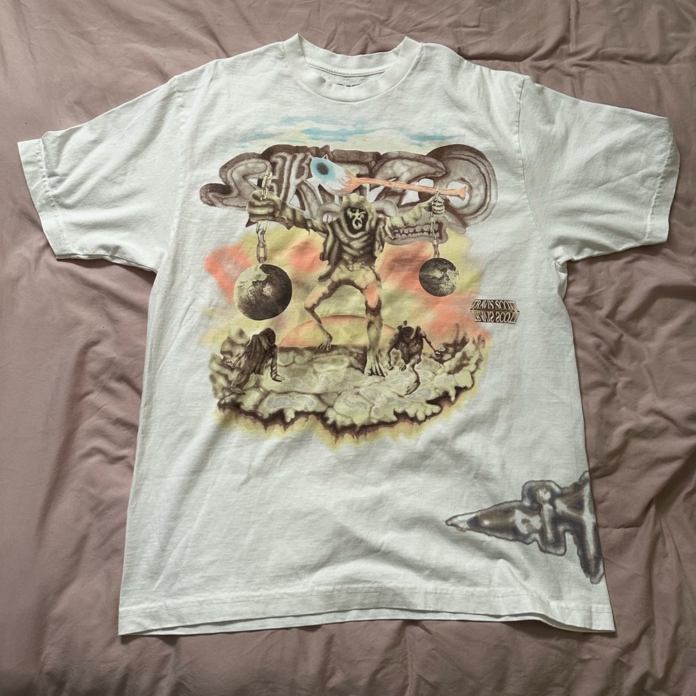Travis Scott White Graphic Tee